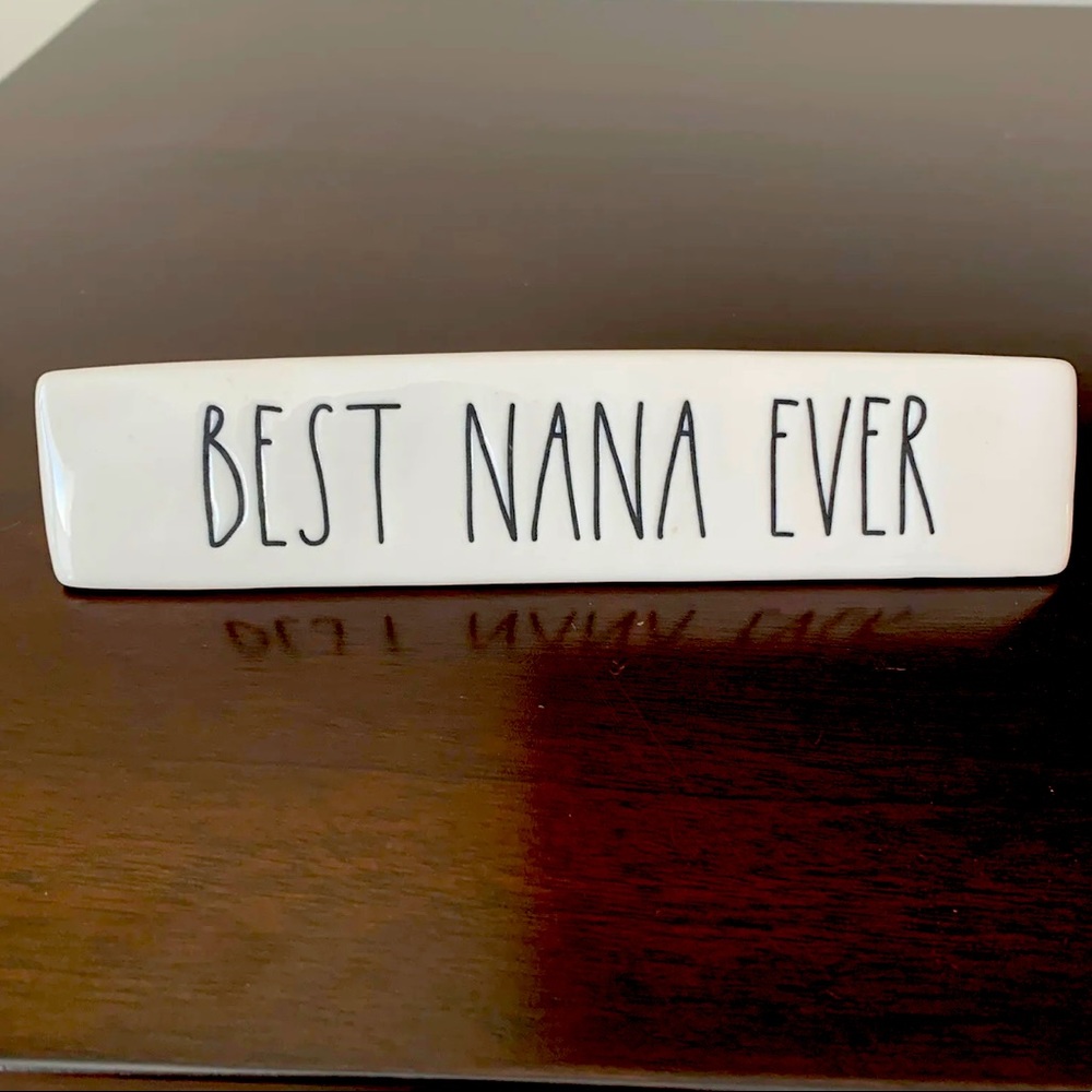 Rae Dunn BEST NANA EVER Plaque Grandma Gift Desk Name Plate